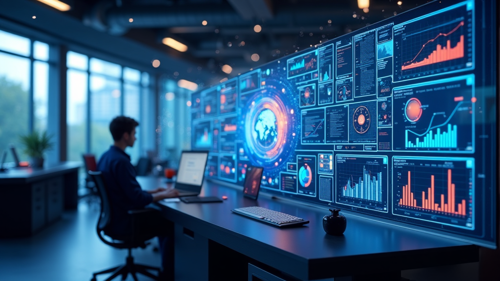 AI automation in business concept illustration